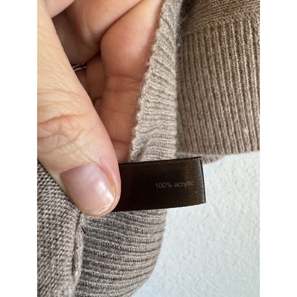 The Limited Women's Brown Knit Short Sleeve Pullover Round Neck Dressy Sweater M - Picture 6 of 10